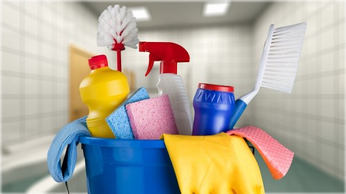 Carpet cleaning technician preparing equipment for a service appointment