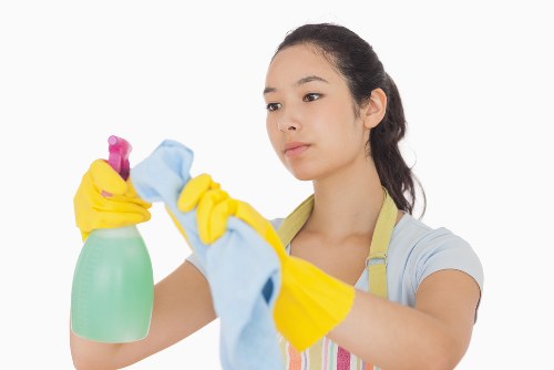 Manager assessing carpet cleaning complaint resolution options