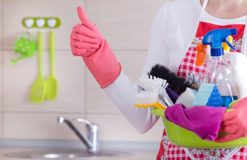 Hard floor cleaning equipment prepared for a SE16 property